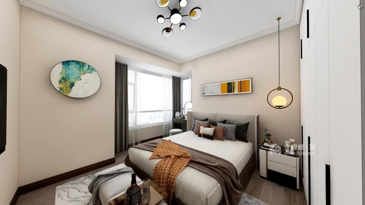 108平星河里现代风格-卧室效果图及设计说明