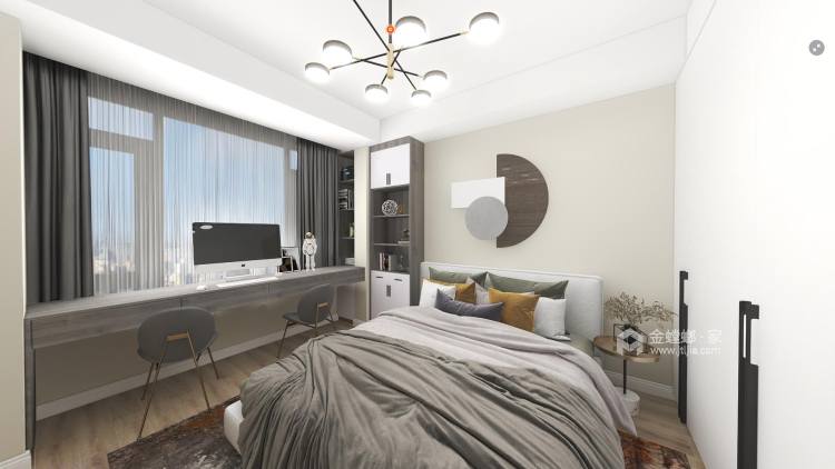 115平中心城现代风格-卧室效果图及设计说明