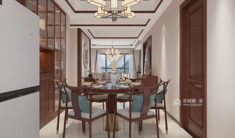 155平涑水印象新中式风格-餐厅效果图及设计说明