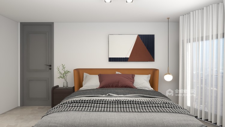 81平佳兆业西广场现代风格-黑白灰的小公寓-卧室效果图及设计说明
