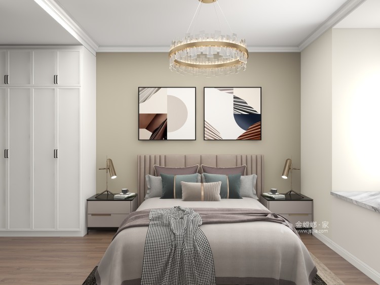 90平凯德世纪名邸现代风格-酷酷的冷-卧室效果图及设计说明