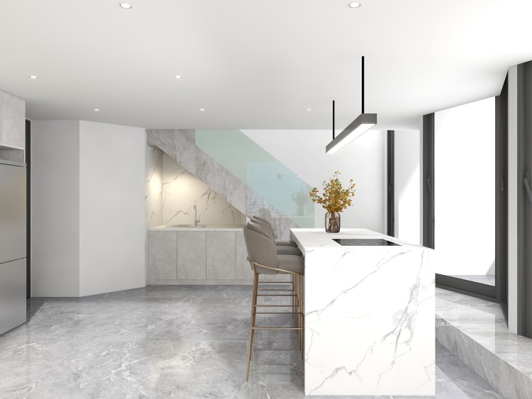81平佳兆业西广场现代风格-黑白灰的小公寓-餐厅效果图及设计说明