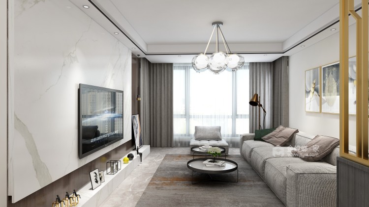 110平丰德成达中心现代风格-简洁、实用的个性化空间-客厅效果图及设计说明