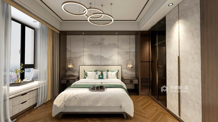 140平佳兆业·悦峰新中式风格-卧室效果图及设计说明