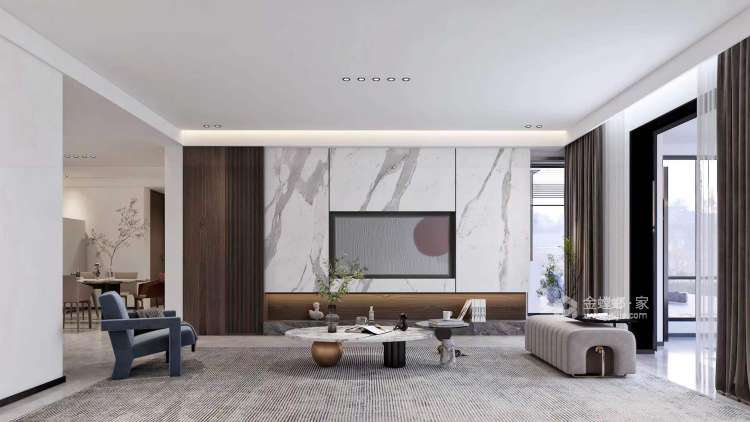 158平古德佳苑现代风格-客厅效果图及设计说明