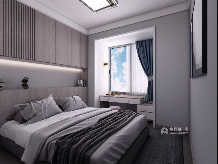 89平龙湖锦艺城现代风格-卧室效果图及设计说明