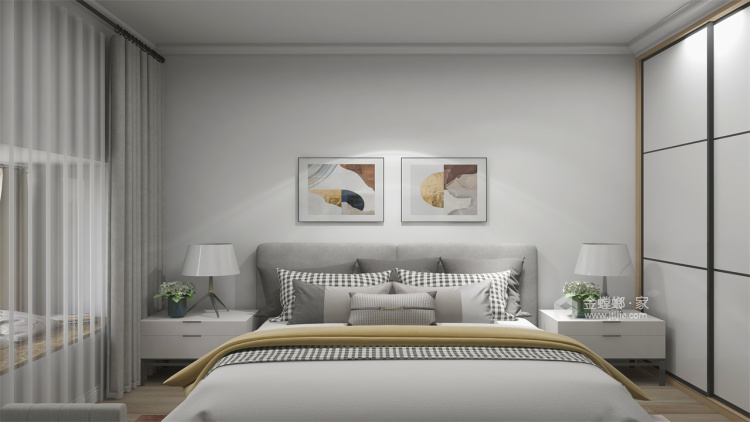 94平华丽家族太湖汇现代风格-灰·咖-卧室效果图及设计说明