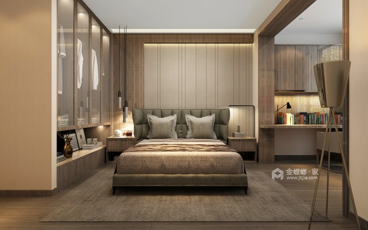 320平新田城别墅现代风格-独树一帜-卧室效果图及设计说明