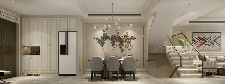 145平智慧城现代风格--港湾-餐厅效果图及设计说明