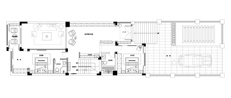320平新田城别墅现代风格-独树一帜-平面布置图