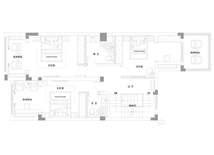 320平新田城别墅现代风格-独树一帜-平面布置图