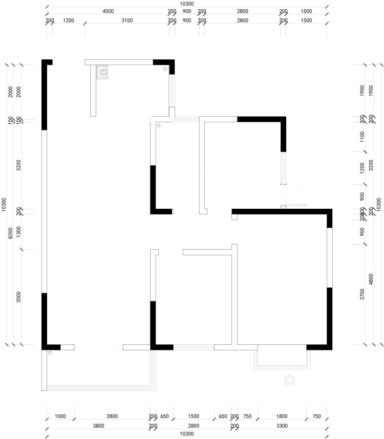 267平东花园现代风格-午后茶趣-业主需求&原始结构图