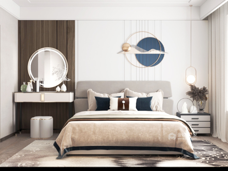 309平香蜜华都新中式风格-卧室效果图及设计说明