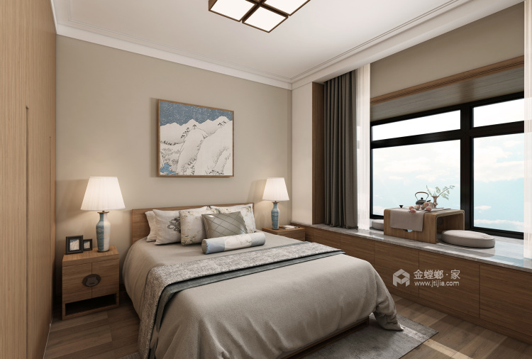 160平阳光和苑日式风格-木色轻空间-卧室效果图及设计说明