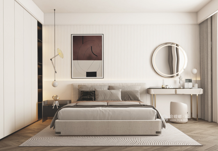 267平东花园现代风格-午后茶趣-卧室效果图及设计说明