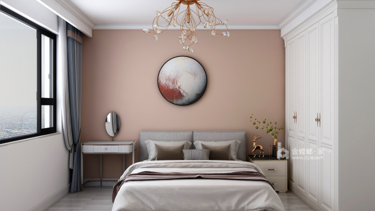 91平津西新天地美式风格-晨昏日暮 在家自由的日子-卧室效果图及设计说明
