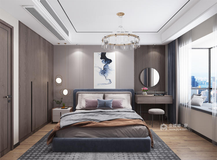 145平峰誉庭现代风格-卧室效果图及设计说明