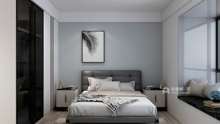 80平水泊堂前现代风格-爱与阳光同在 纯粹的生活方式-卧室效果图及设计说明