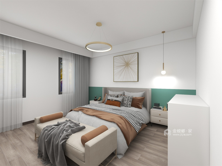 180平金雅苑现代风格-木色空间-卧室效果图及设计说明
