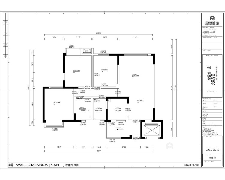 135平文星花园现代风格-业主需求&原始结构图