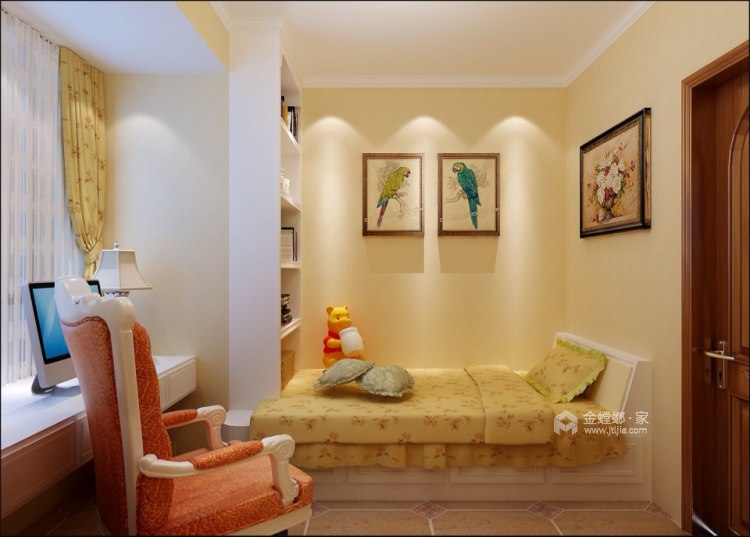89平升龙城美式风格-记忆力的那座城-卧室效果图及设计说明