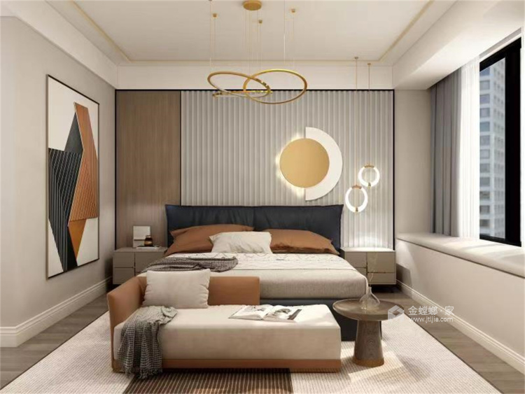180平路劲澜山澜现代风格-混合的玻璃-卧室效果图及设计说明