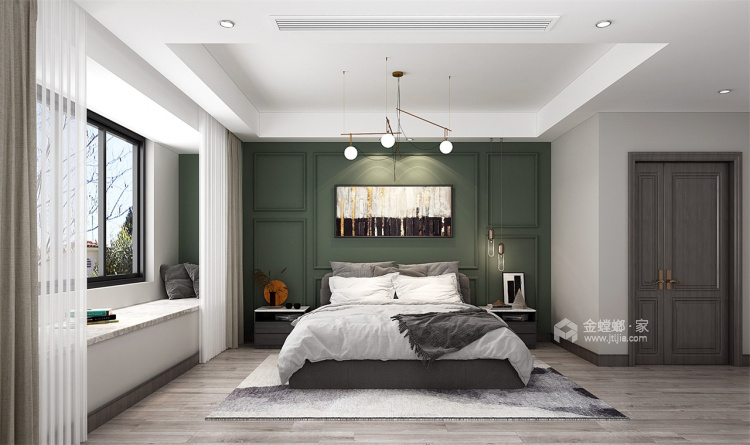169平楠香雅苑现代风格-青木流年-卧室效果图及设计说明