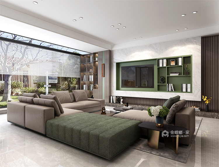 169平楠香雅苑现代风格-青木流年-客厅效果图及设计说明