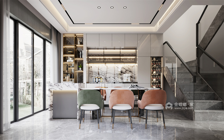 190平独墅苑现代风格-演绎优雅-餐厅效果图及设计说明