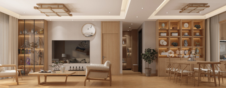 340平未来城悦都日式风格-客厅效果图及设计说明