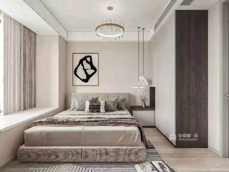 128平美的珺御府现代风格-卧室效果图及设计说明