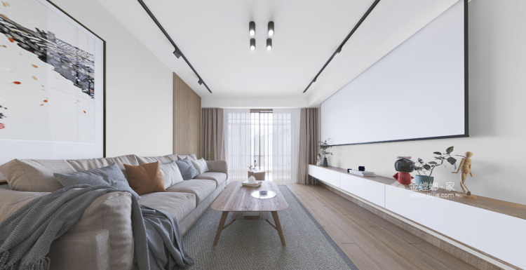 127平翰林缘日式风格-客厅效果图及设计说明