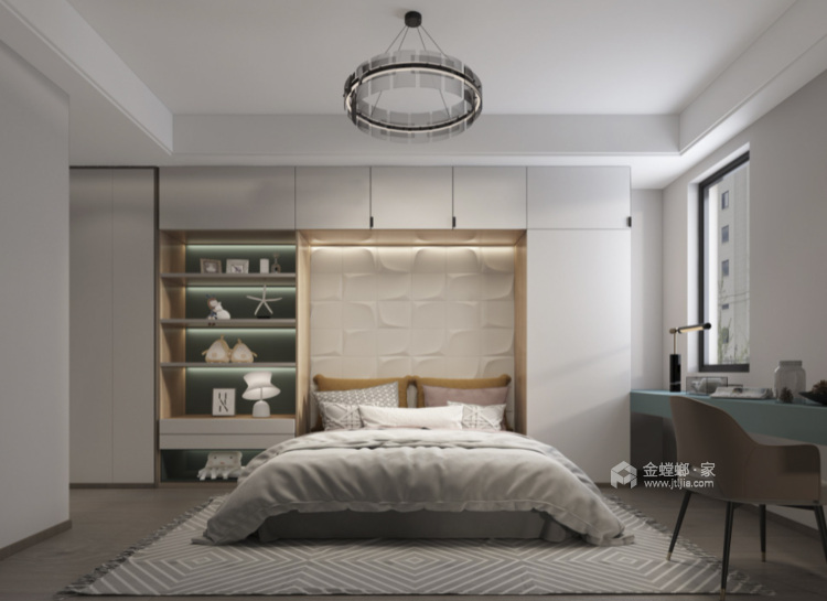 300平半岛印象现代风格-卧室效果图及设计说明