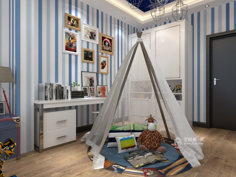300平海诺首府现代风格-卧室效果图及设计说明