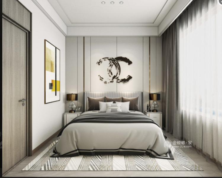 260平太湖东岸现代风格-卧室效果图及设计说明