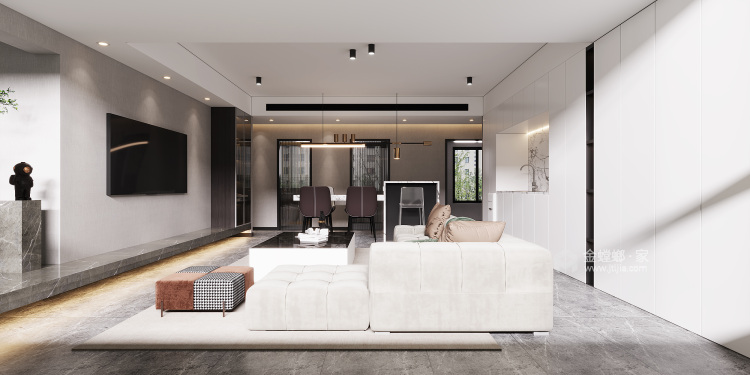 104平中德英伦联邦A区现代风格-精致生活-客厅效果图及设计说明