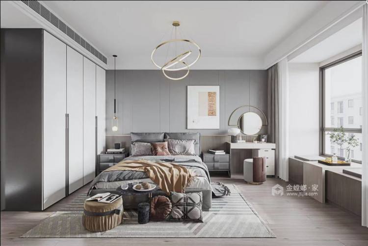 122平未来城现代风格-现代灰调-卧室效果图及设计说明