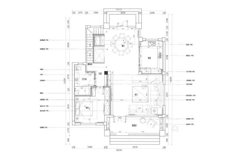 400平观澜雅苑现代风格-美学之家-平面布置图