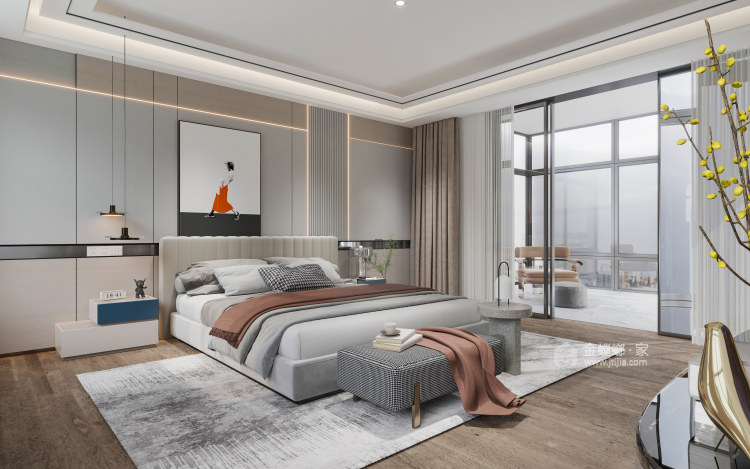 400平观澜雅苑现代风格-美学之家-卧室效果图及设计说明