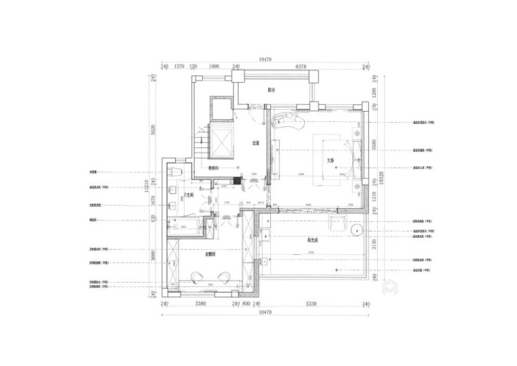 400平观澜雅苑现代风格-美学之家-平面布置图