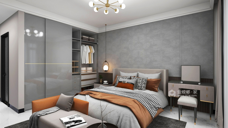 137平清华大溪地现代风格-卧室效果图及设计说明