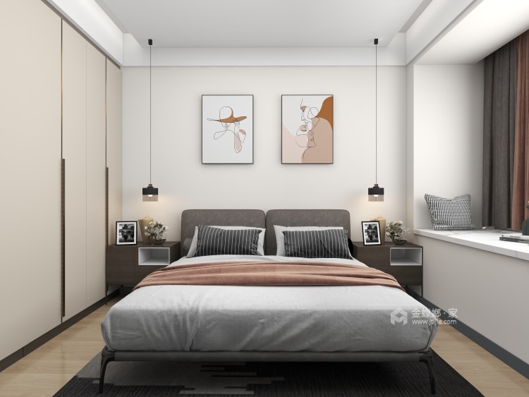 123平优品尚东现代风格-卧室效果图及设计说明