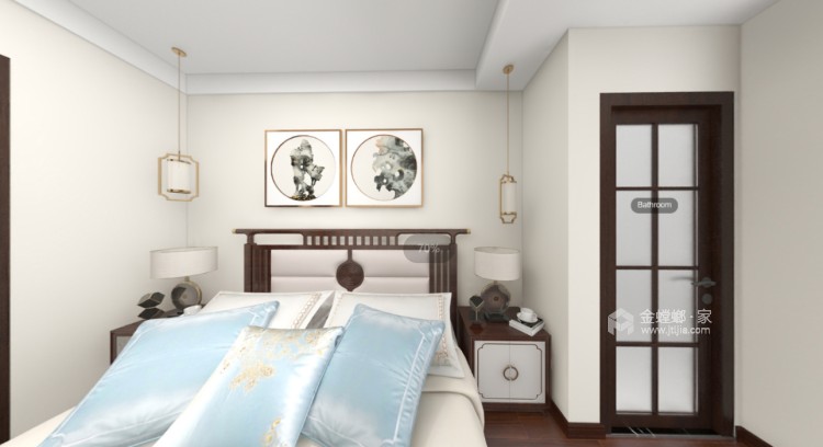 150平昌建星悦城新中式风格-卧室效果图及设计说明