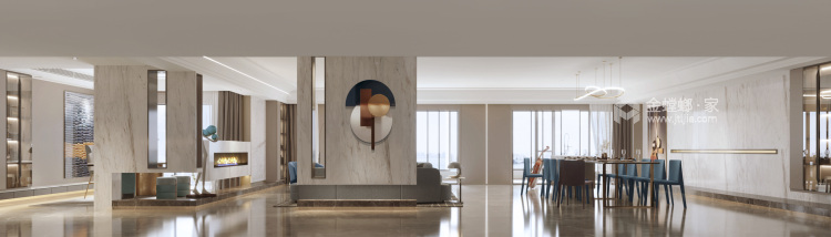 380平水岸秀墅现代风格-客厅效果图及设计说明
