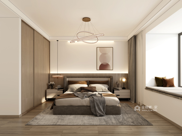 120平宝南花园新中式风格-东方美学-卧室效果图及设计说明