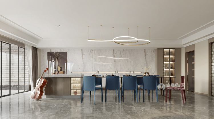 380平水岸秀墅现代风格-餐厅效果图及设计说明