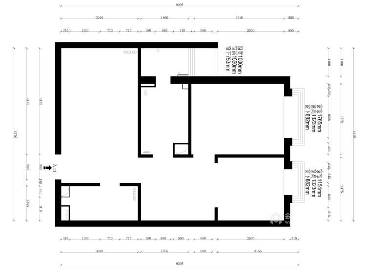 73平广渠家园现代『风格-时光-业主需求&原始结构图