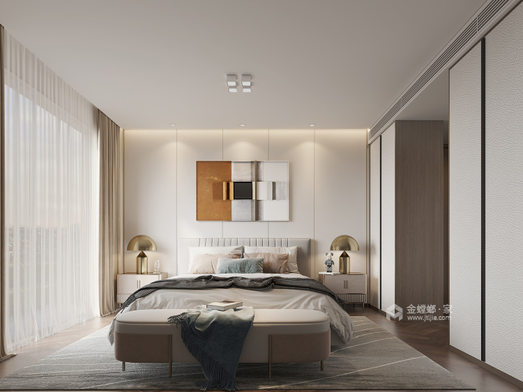 280平何山花园现代风格-现代的简雅-卧室效果图及设计说明