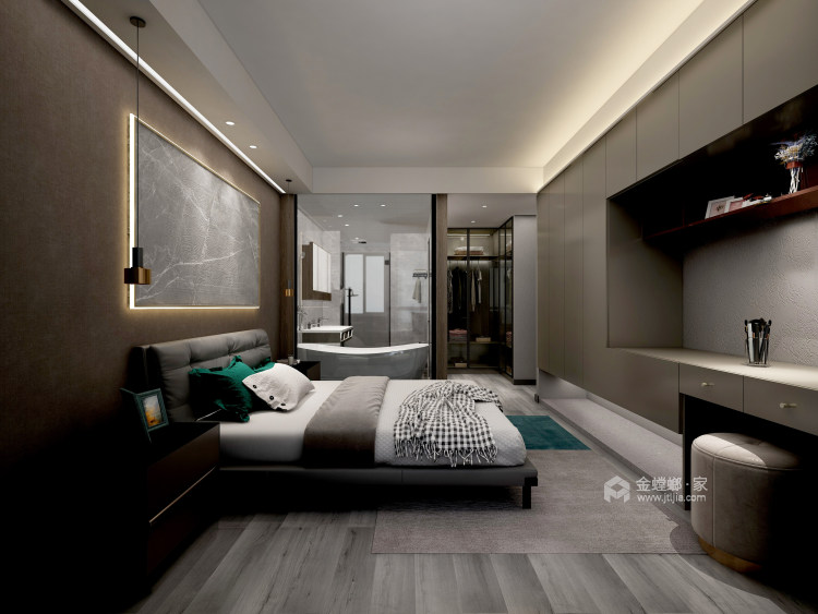 135平玲珑湾花园现代风格-卧室效果图及设计说明