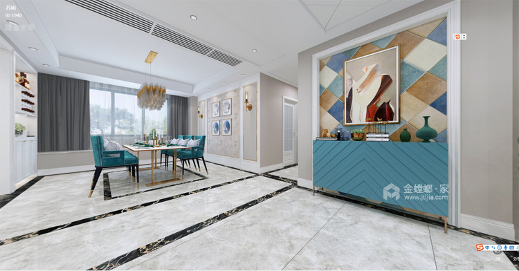 240平碧桂园美式风格-客厅效果图及设计说明